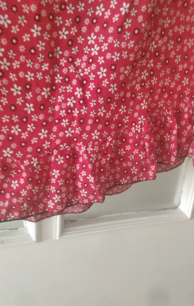 kırmızı Midi Bohem Fırfırlı Etek - Görsel 3