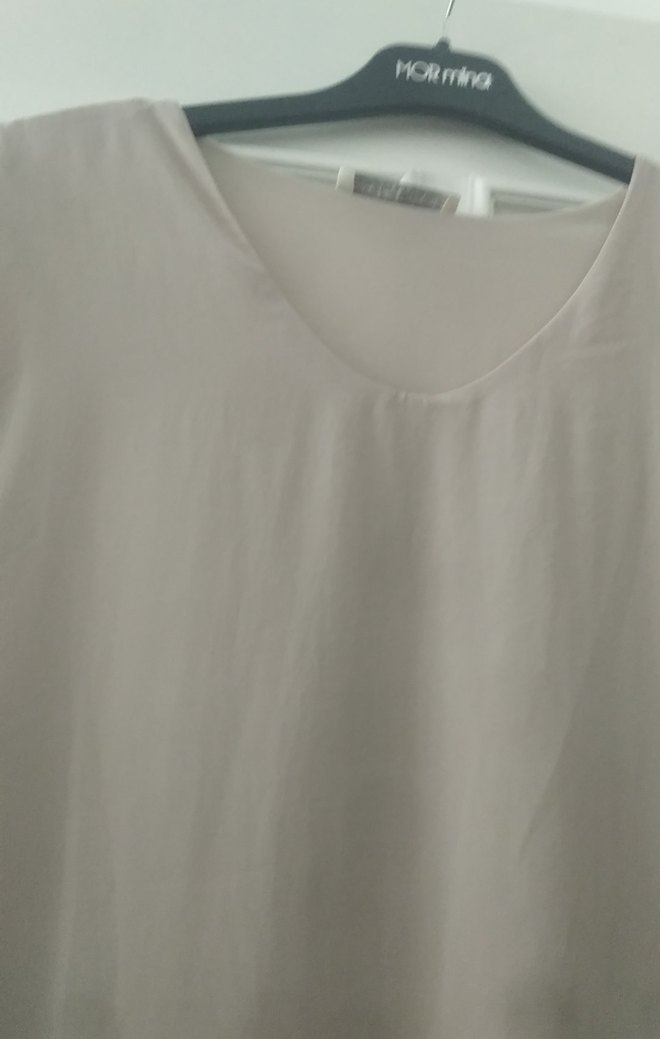 Bej Kadın Keten Salaş Bluz - Görsel 2