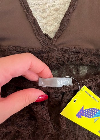 Diğer Kahverengi Bohem Dantel Bralet