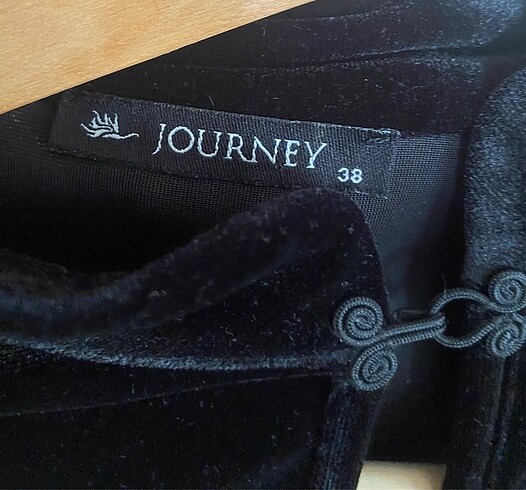 38 Beden siyah Renk Journey Kadife Siyah Elbise