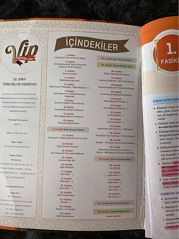  10. Sınıf edebiyat fasikül vip