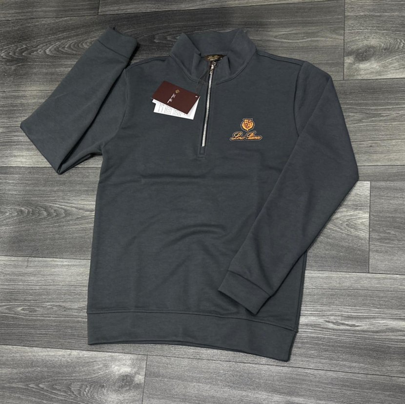 Erkek Fermuarlı Gri Sade Sweatshirt - Görsel 2