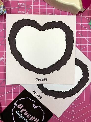 Mauve Heart MemoPad Not Defteri
