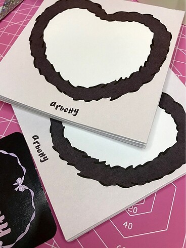 Beden Mauve Heart MemoPad Not Defteri
