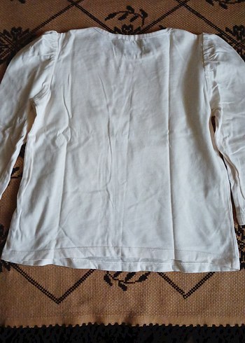 Kız Çocuk Uzun Kollu Baskılı Beyaz Tişört - Görsel 2