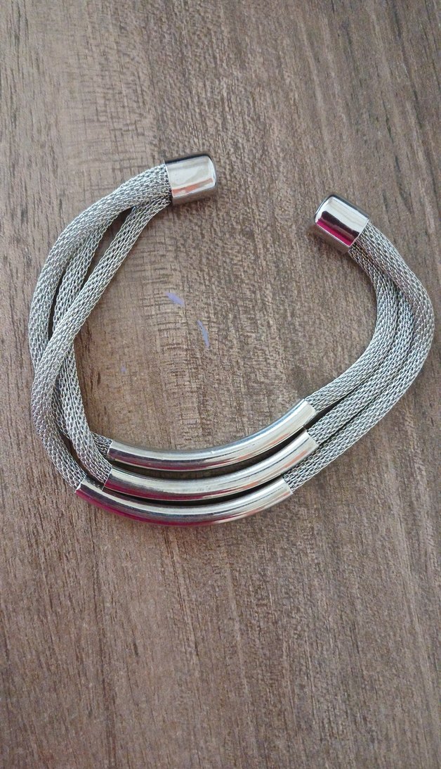 Gri Yılan Desenli Elastik Kadın Bileklik - Görsel 3