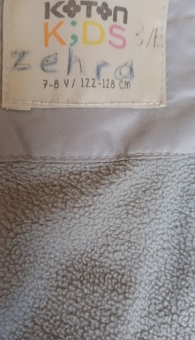 Kürklü Kapüşonlu Kız Çocuk Gri Mont - Görsel 3