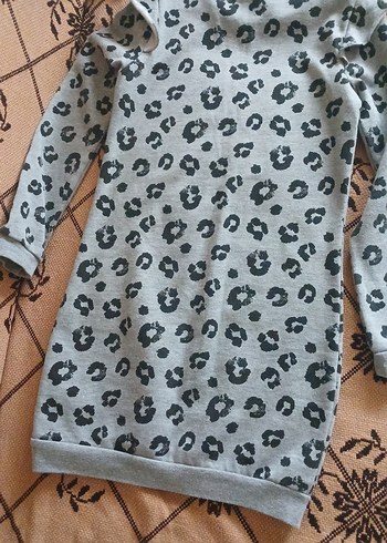 Kız Çocuk Gri Desenli Uzun Kollu Sweatshirt - Görsel 3