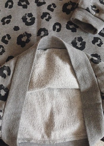 Kız Çocuk Gri Desenli Uzun Kollu Sweatshirt - Görsel 2