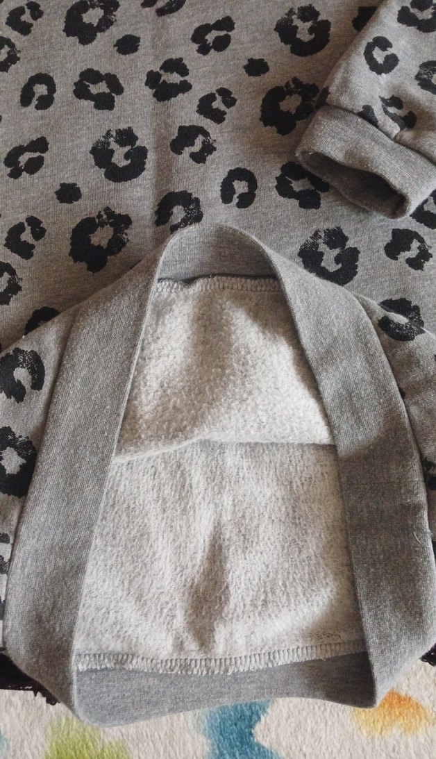 Kız Çocuk Gri Desenli Uzun Kollu Sweatshirt - Görsel 2