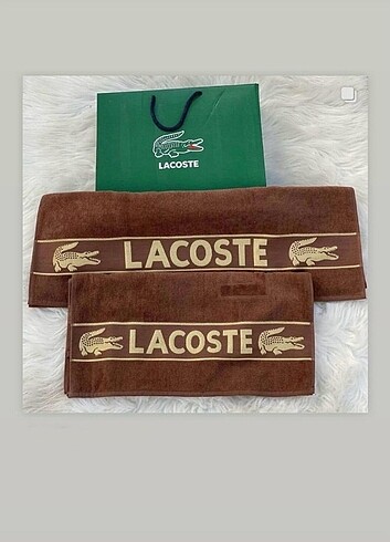  Beden çeşitli Renk Lacoste 2li havlu 