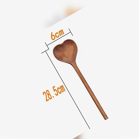 Beden Renk 1 adet Bamboo Tahta Kaşık Kalp şekli