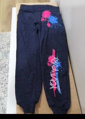 Kız Çocuk Lacivert Baskılı Denim Pantolon
