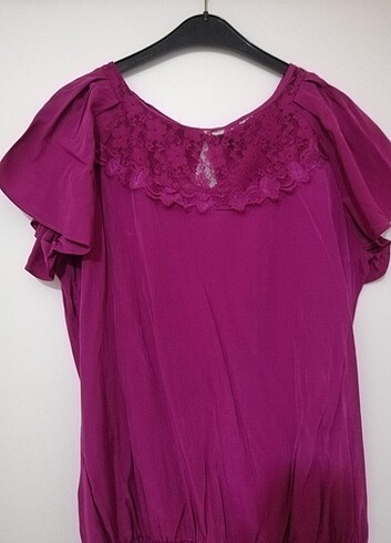 Fuşya sifon elbise 