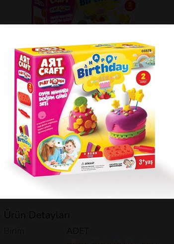 Art Craft Doğum Günü Oyun Hamuru Seti