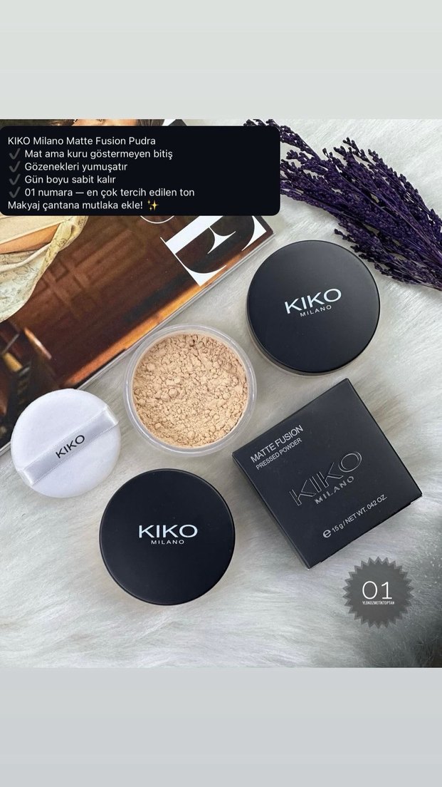 KIKO Milano Matte Fusion Pudra 01 Bej - Görsel 4