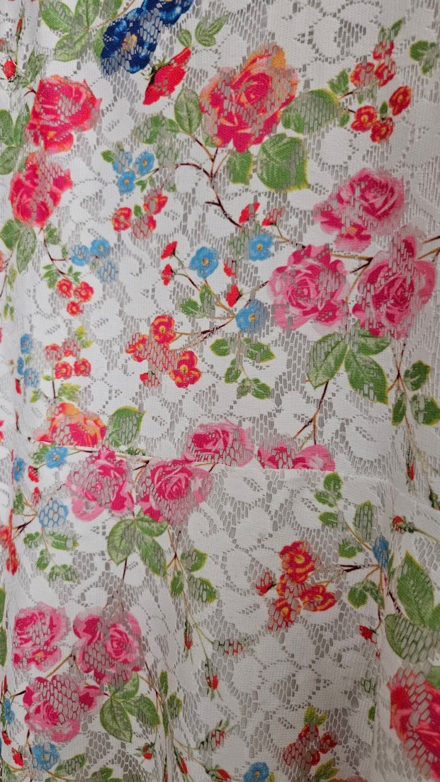 Çiçekli Dantel Detaylı Midi Elbise - Görsel 2