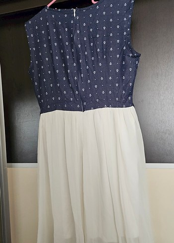 Gri-Beyaz Pilili Elbise - Görsel 4