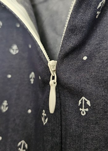 Gri-Beyaz Pilili Elbise - Görsel 6