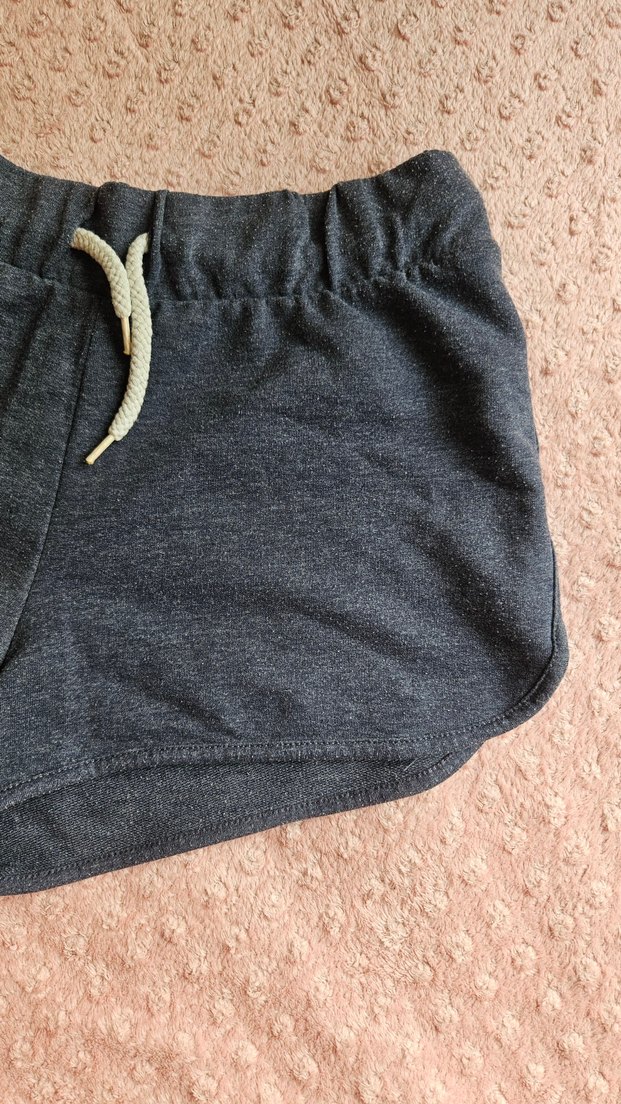 Gri Loose Fit Mini Şort - Görsel 2