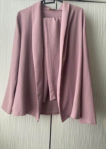 Lila üst alt takım blazer ve pantolon - Görsel 2