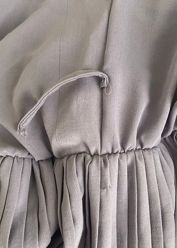 Kadın lila Pileli Uzun Kollu elbise görünümlü tulum - Görsel 6