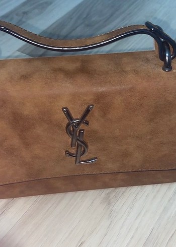 Zincir Detaylı Kahverengi Süet Kadın Çanta - Görsel 2