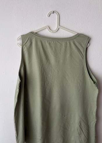 Düğmeli Kolsuz Haki Kadın Bluz - Görsel 7