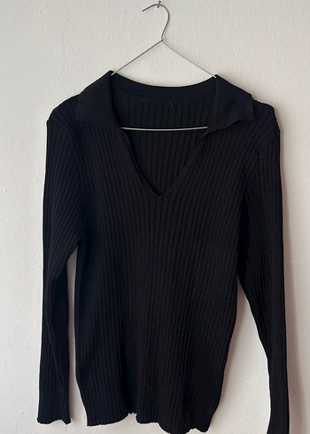 Trendyol Milla Siyah V Yaka Triko Kadın Kazak - Görsel 2