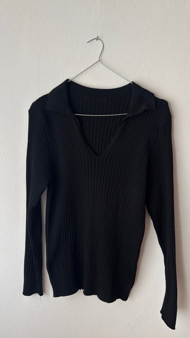 Trendyol Milla Siyah V Yaka Triko Kadın Kazak - Görsel 2