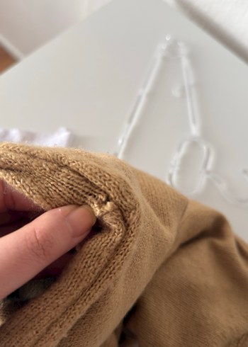 Bej Kadın Uzun Kollu Yün Kazak - Görsel 3