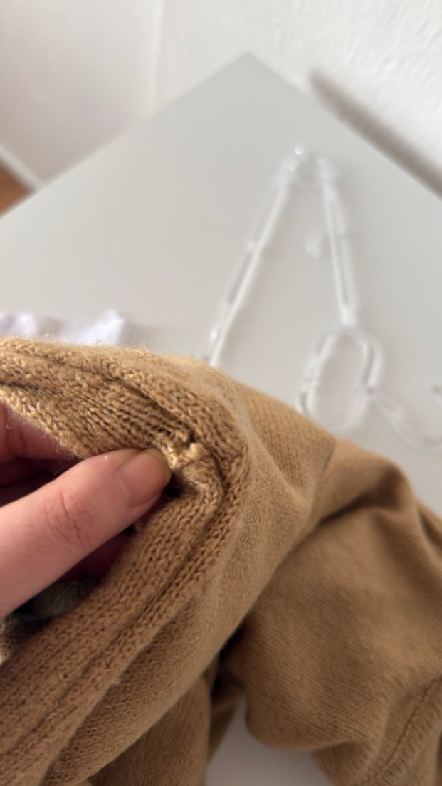 Bej Kadın Uzun Kollu Yün Kazak - Görsel 3