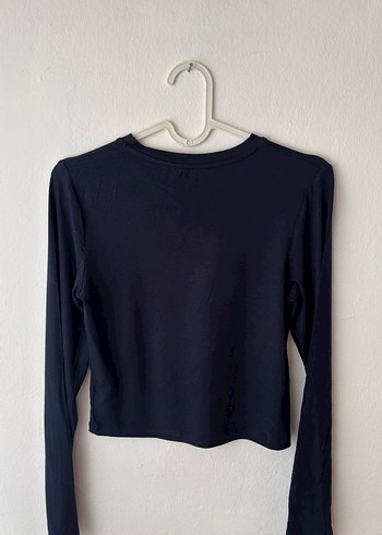 Mavi Uzun Kollu Crop Top - Görsel 6