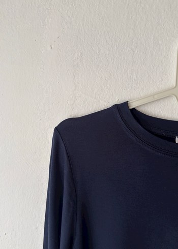 Mavi Uzun Kollu Crop Top - Görsel 3