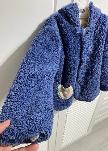 Erkek Çocuk Mavi Düğmeli Polar Mont - Görsel 6