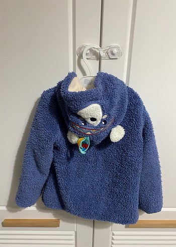 Erkek Çocuk Mavi Düğmeli Polar Mont - Görsel 2