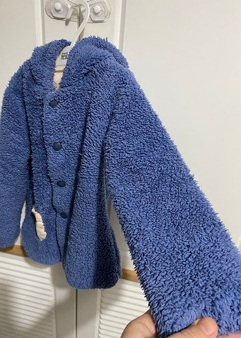 Erkek Çocuk Mavi Düğmeli Polar Mont - Görsel 5