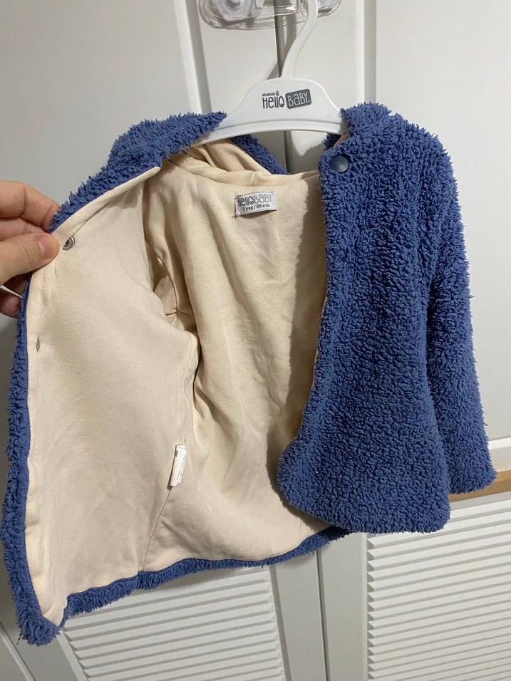 Erkek Çocuk Mavi Düğmeli Polar Mont - Görsel 4