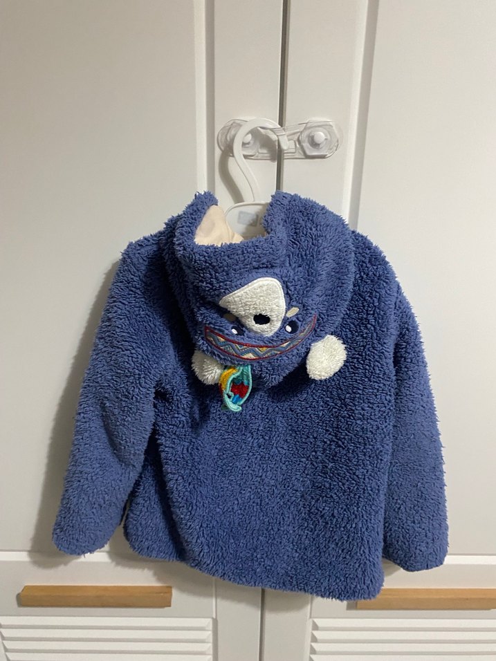 Erkek Çocuk Mavi Düğmeli Polar Mont - Görsel 2