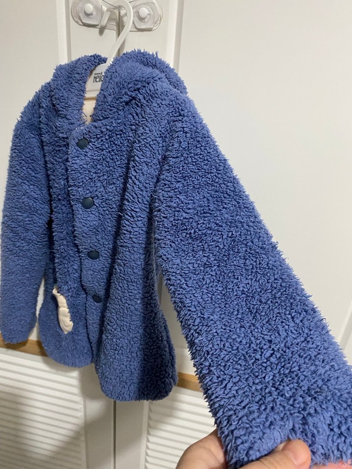 Erkek Çocuk Mavi Düğmeli Polar Mont - Görsel 5