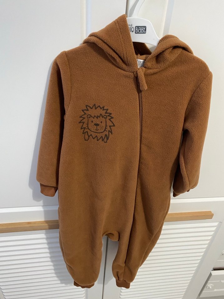 Kahverengi Erkek Bebek Peluş Tulum - Görsel 2