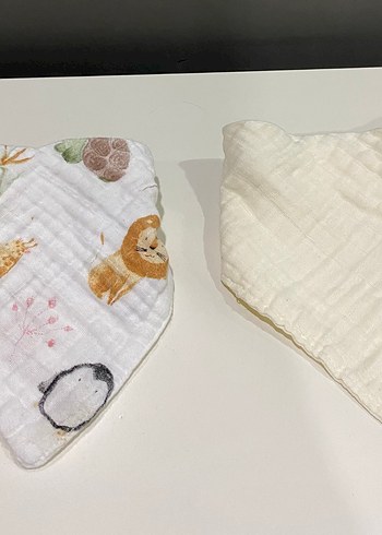 Bebek için desenli kahverengi önlük seti - Görsel 4