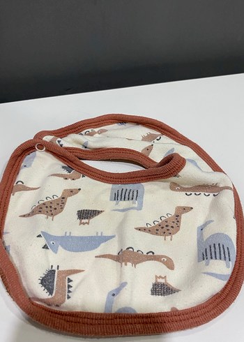 Bebek için desenli kahverengi önlük seti - Görsel 6