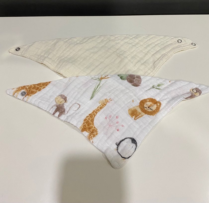 Bebek için desenli kahverengi önlük seti - Görsel 3