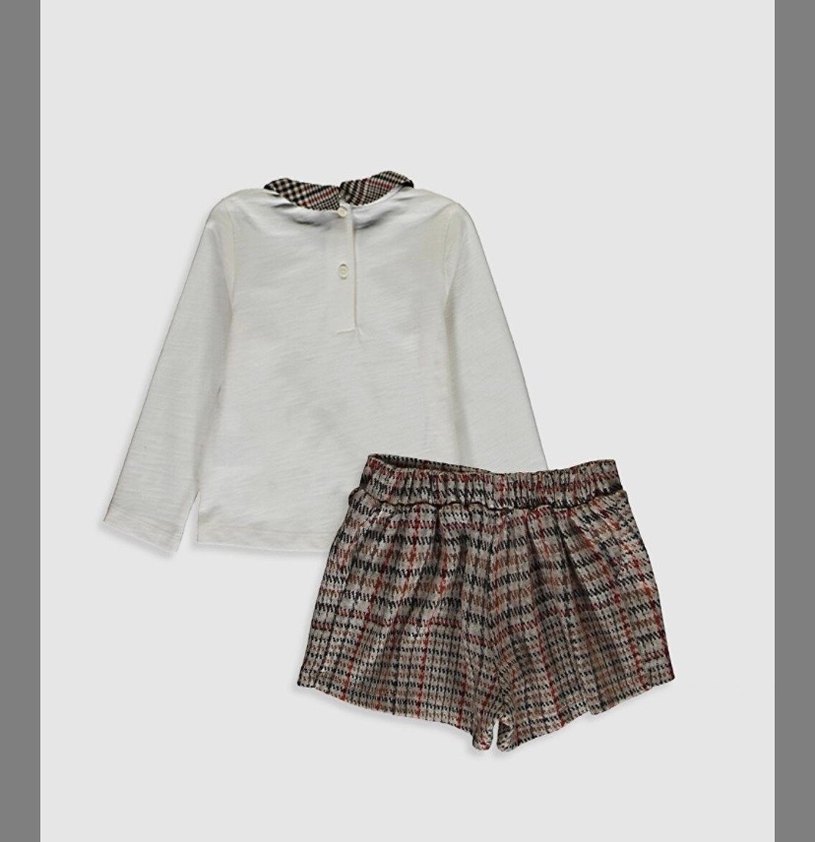 Nakışlı Triko şort Kız Takımı - Görsel 3