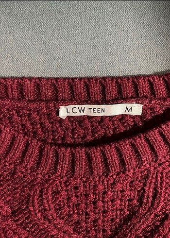 LCWteen Bordo Örgü Kadın Kazak - Görsel 3