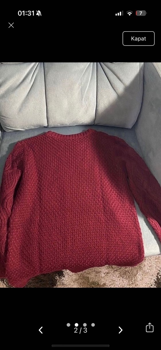 LCWteen Bordo Örgü Kadın Kazak - Görsel 2