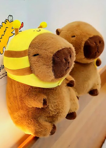 Capybara Arı Kostümlü Peluş Anahtarlık