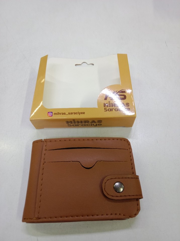 Parlak Kahverengi Minimalist Erkek Cüzdanı - Görsel 2