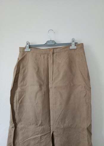 Bej Midi Hamile Keten Etek - Görsel 6